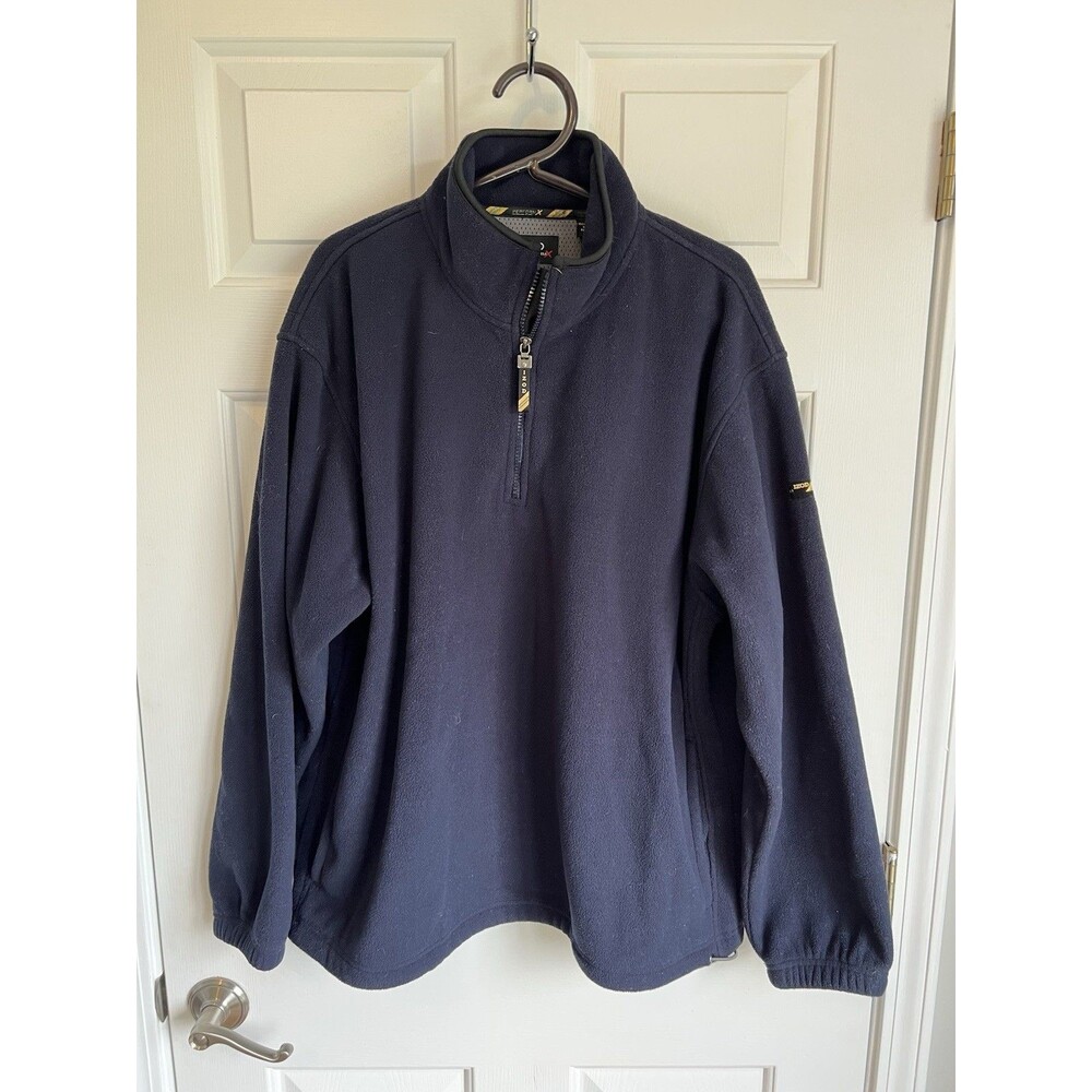 IZOD PerformX Men’s L Navy Solid Polyester Fleece 1/4 Zip Mock Neck Pullover